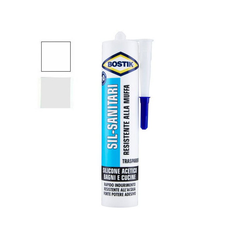 SILICONE ACETICO SANITARI TRASP.     ml 280 BOSTIK