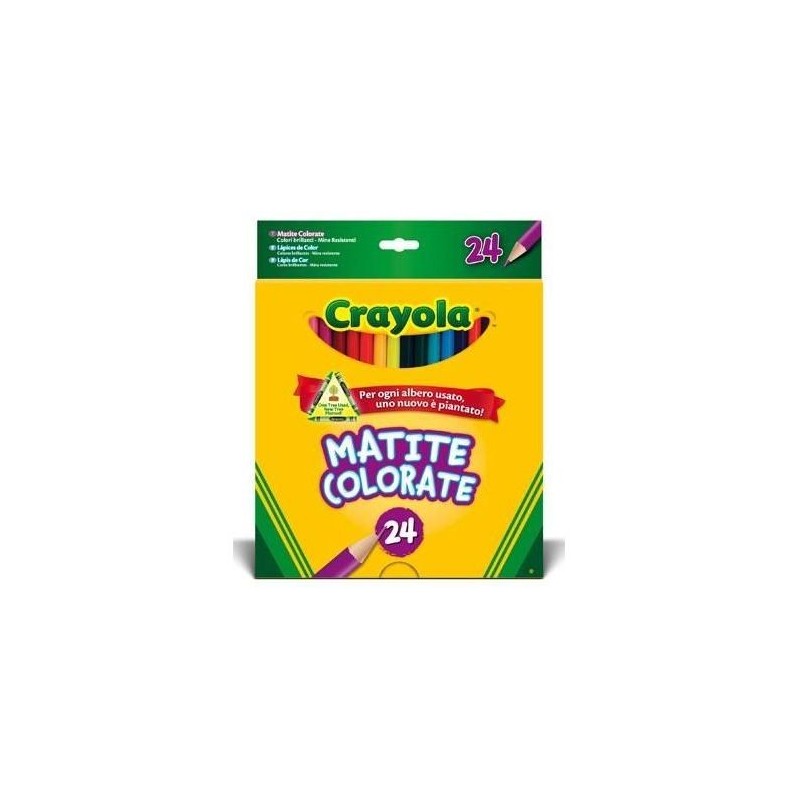 CRAYOLA, 24 MATITE COLORATE, COLORI BRILLANTI