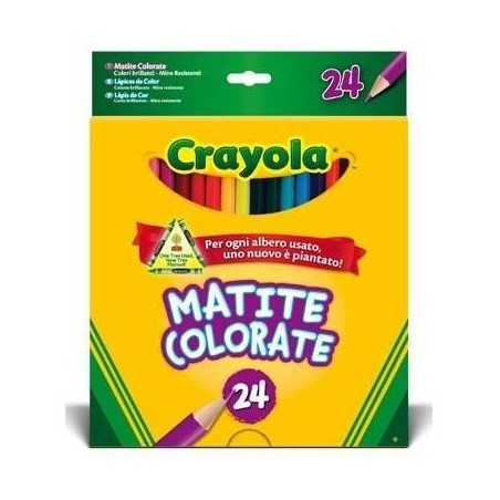 CRAYOLA, 24 MATITE COLORATE, COLORI BRILLANTI