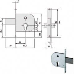 SERRATURA INFILARE FERRO           42312-50-0 CISA