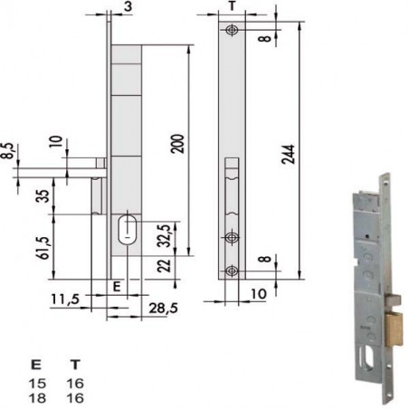 ELETTROSERRATURA INF.MONT. ALL DX  14020-18-1 CISA