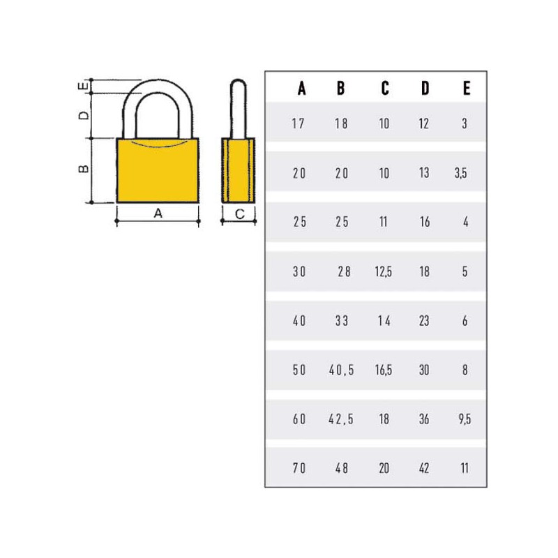 LUCCHETTO OTTONE mm 20                      POTENT