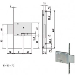 SERRATURA INFILARE FERRO           57013-50-A CISA
