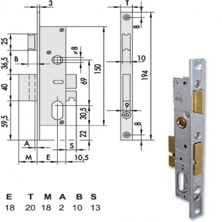 SERRATURA INFILARE MONTANTI ALL 44226-25-0 CISA