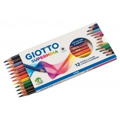 GIOTTO SUPERMINA, 12 PASTELLI A COLORI, 3,8 MM 