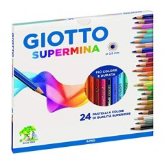 GIOTTO SUPERMINA, 24 MATITE COLORATE, PIU' COLORE E DURATA, 3,8MM