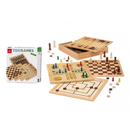 DAL NEGRO TOP GAMES, 5 GIOCHI IN 1 IN LEGNO, ANNI 8+.